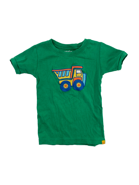 Baby Gap Green PJ Top with Construction Truck 3T