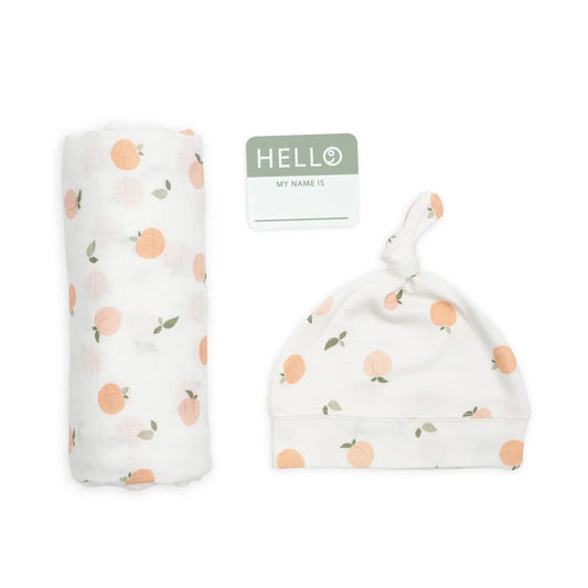 Lulujo Hello World Blanket & Knotted Hat