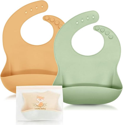 teemi baby Silicone Bib - Set of 2