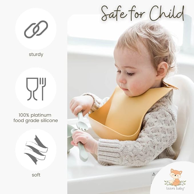 teemi baby Silicone Bib - Set of 2