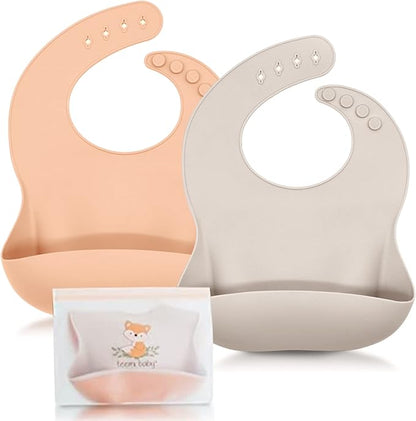 teemi baby Silicone Bib - Set of 2