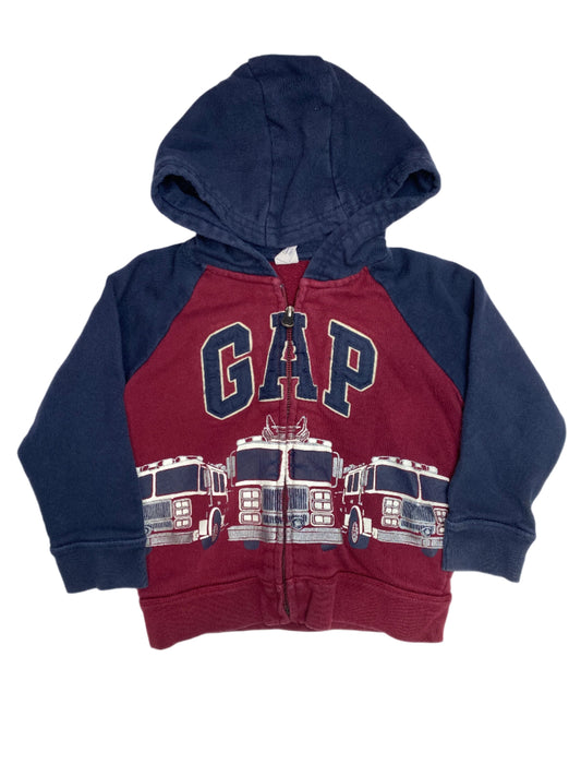 Baby Gap Hoodie with Fire Trucks 3T