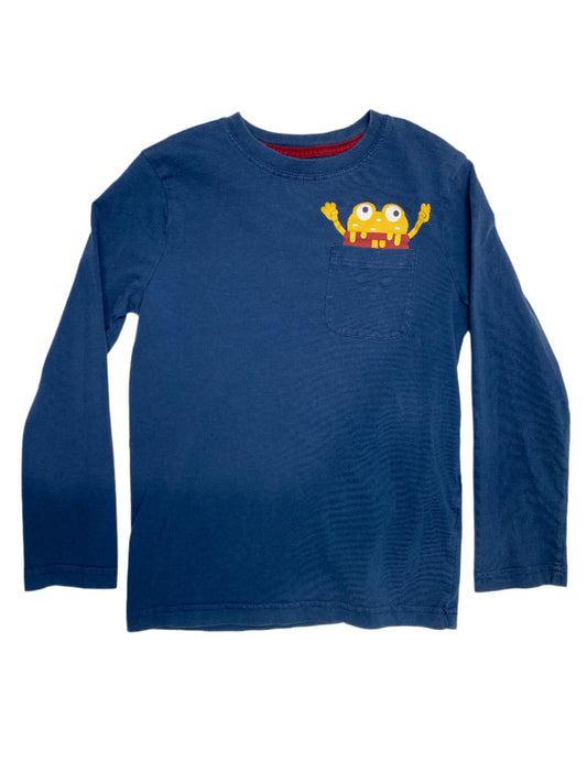 Joe Fresh Navy Pocket Long Sleeve with Monster 7-8