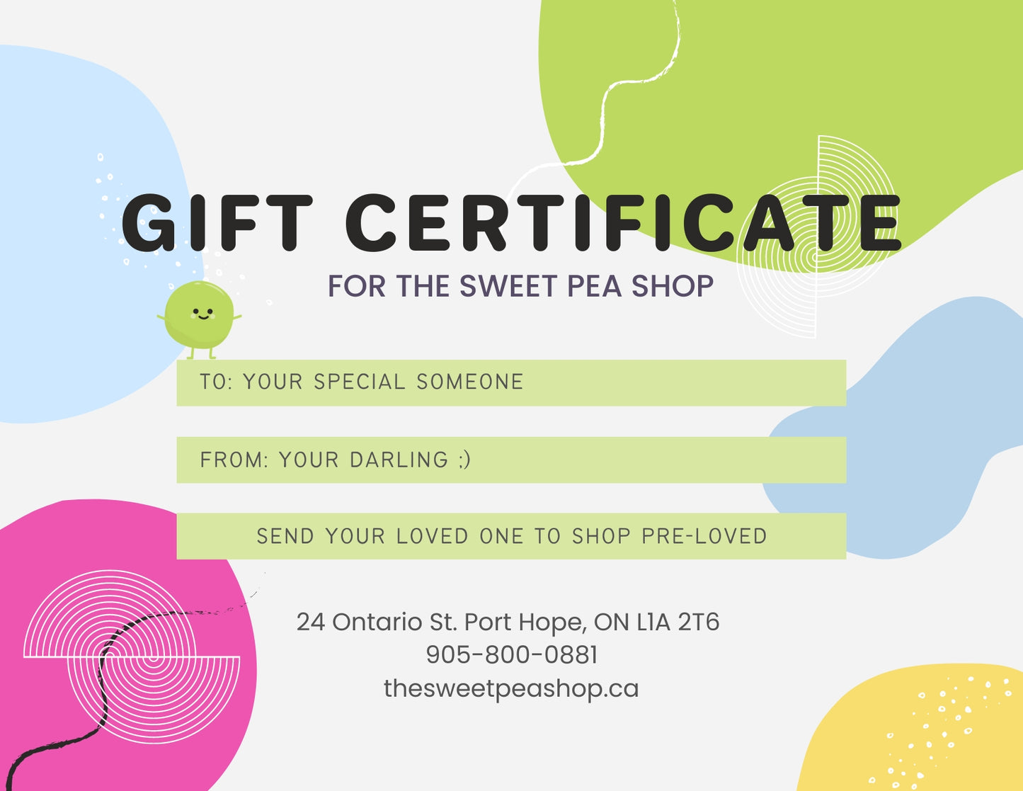 The Sweet Pea Shop Gift Card