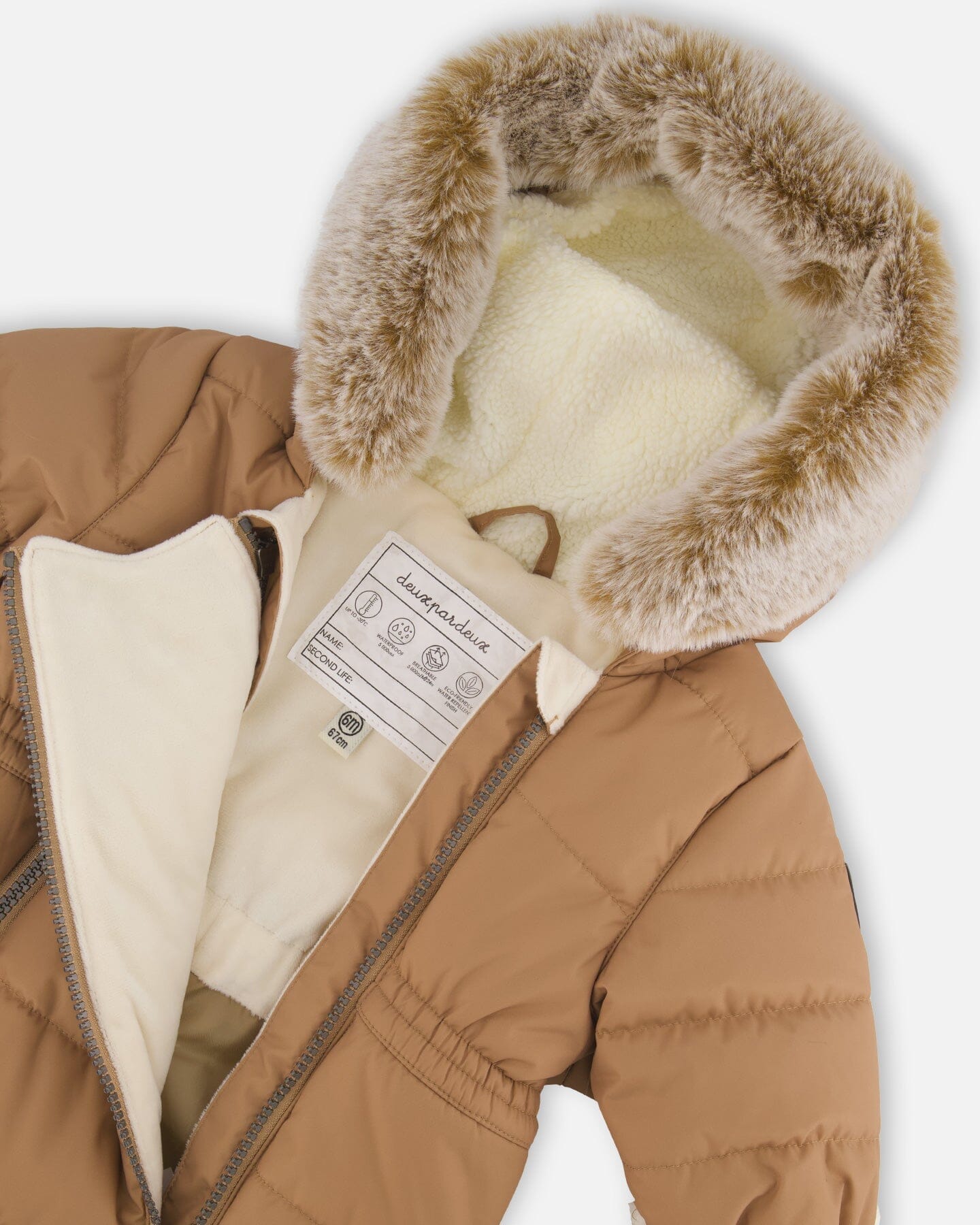 One-Piece Baby Layette Snowsuit Designed For Car Seat Chanterelle