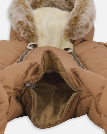 One-Piece Baby Layette Snowsuit Designed For Car Seat Chanterelle