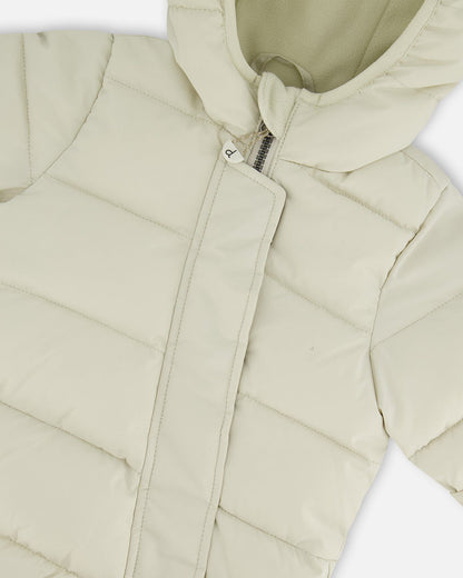 One-Piece Baby Cloud Compressible Snowsuit Designed For Car Seat Off-White