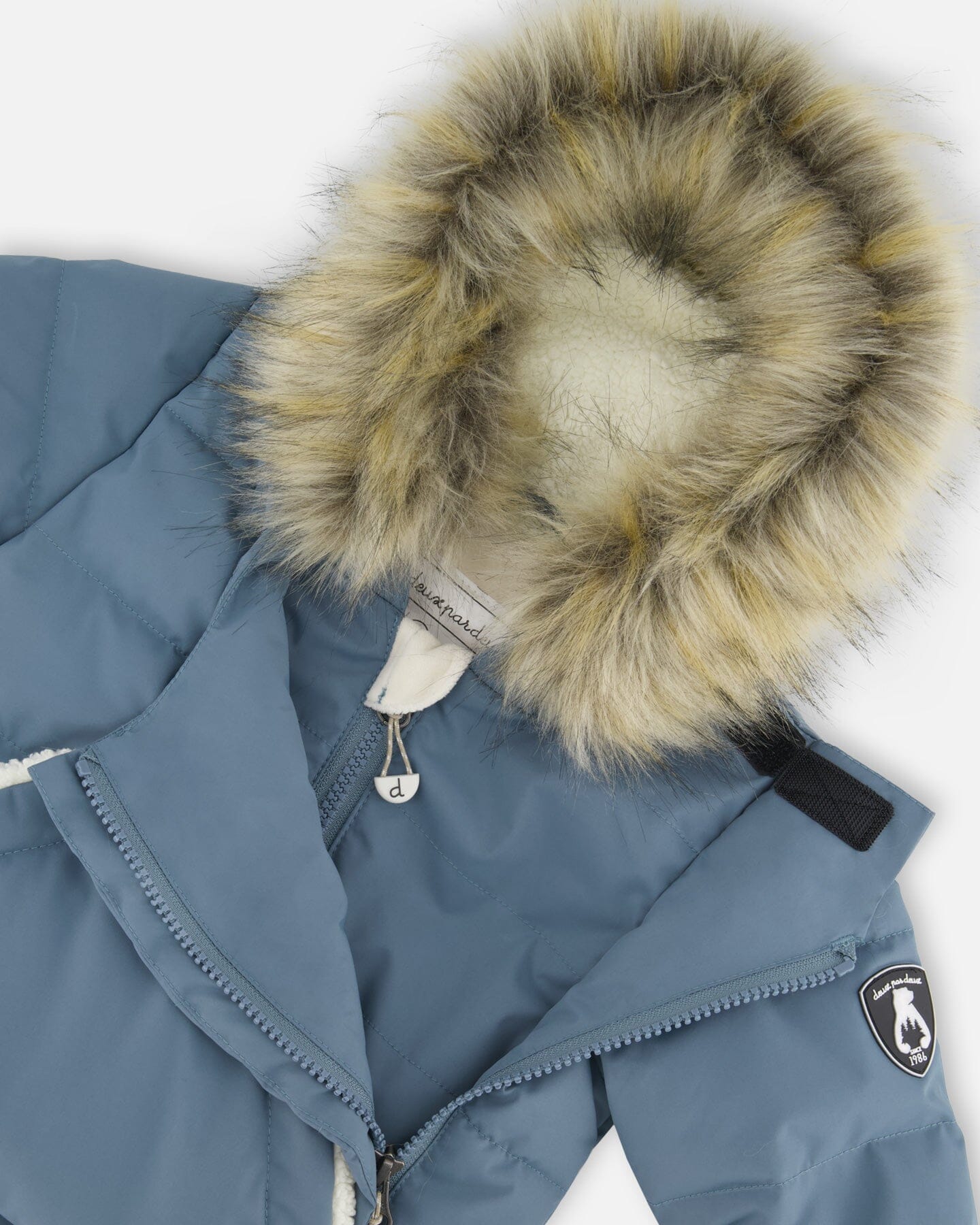 One-Piece Baby Snug Snowsuit Designed For Car Seat Dark Gray Blue