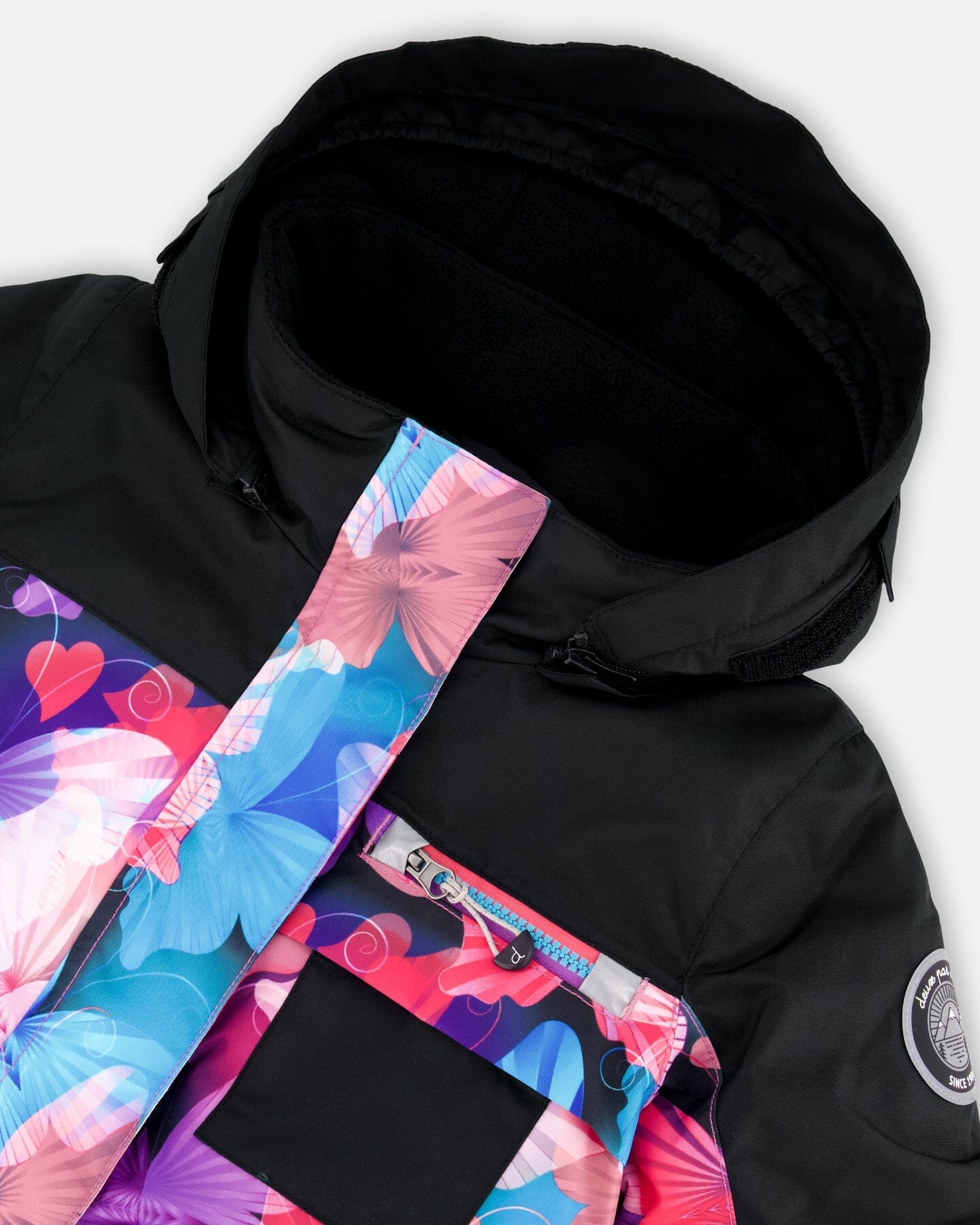One-Piece Play Snowsuit Black Butterfly Print