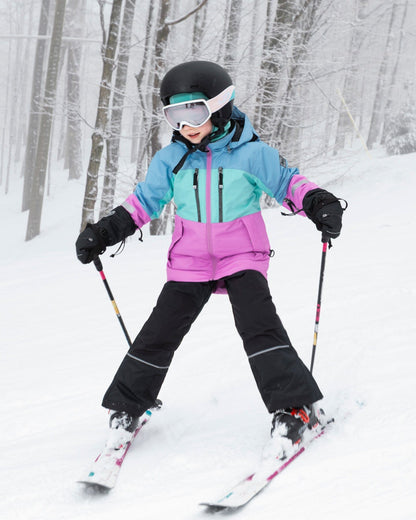 Two-Piece Teknik Snowsuit With Colorblocked Jacket And Solid Pant Black