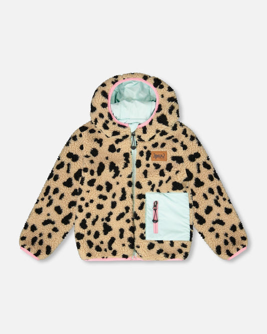 Reversible Mid-Season Sherpa Jacket Leopard
