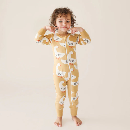 Parade Organic Signature Print '2-Way' Zip Romper