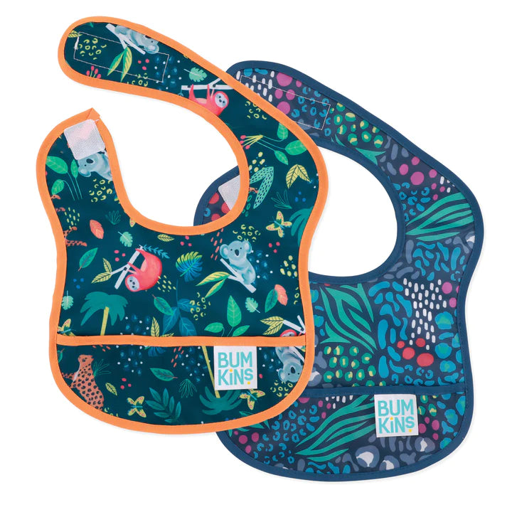 Bumkins Starter Bib 2PK Jungle/Animal Prints