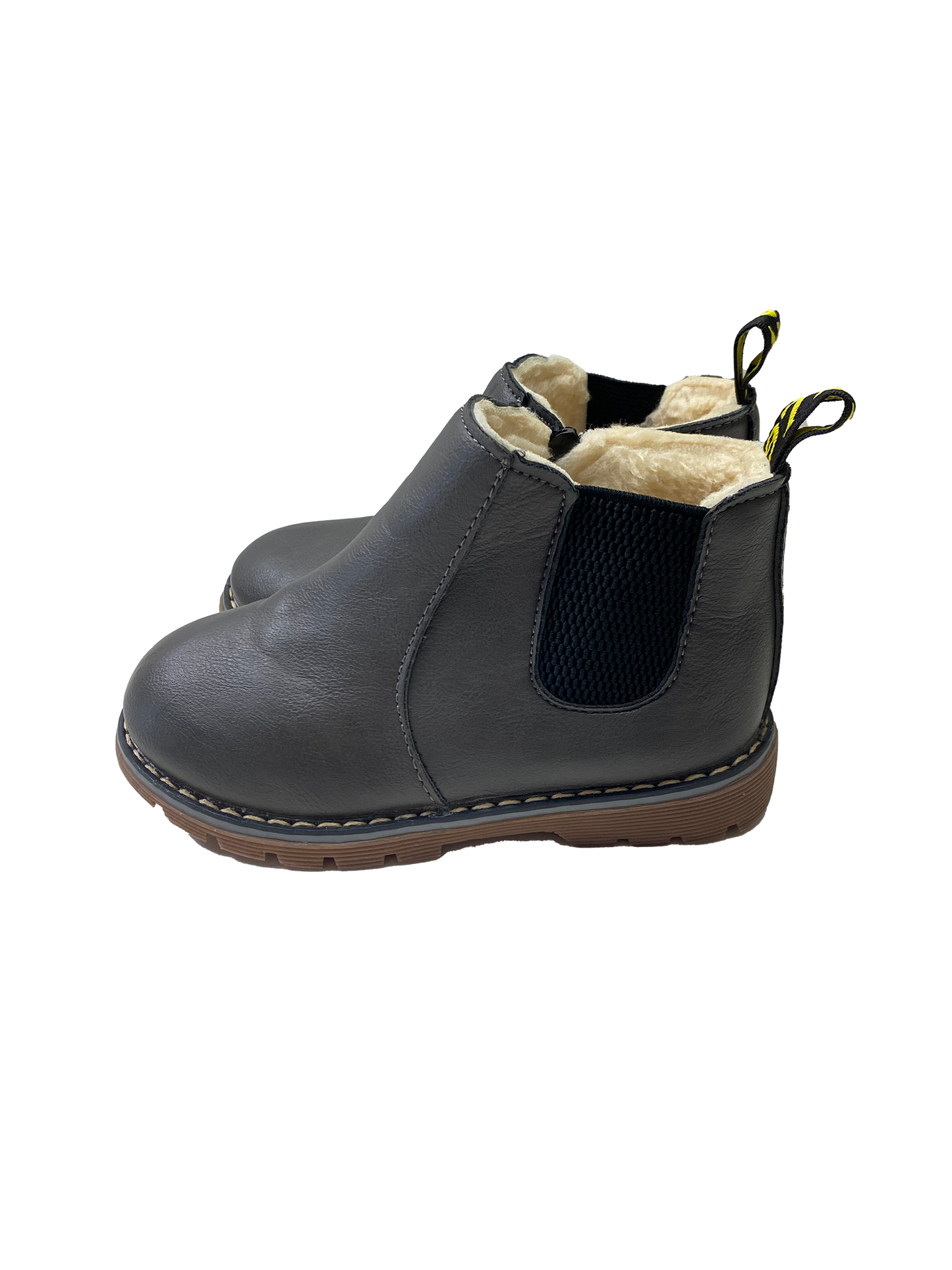 Grey Sherpa Lined Ankle Boots 12K