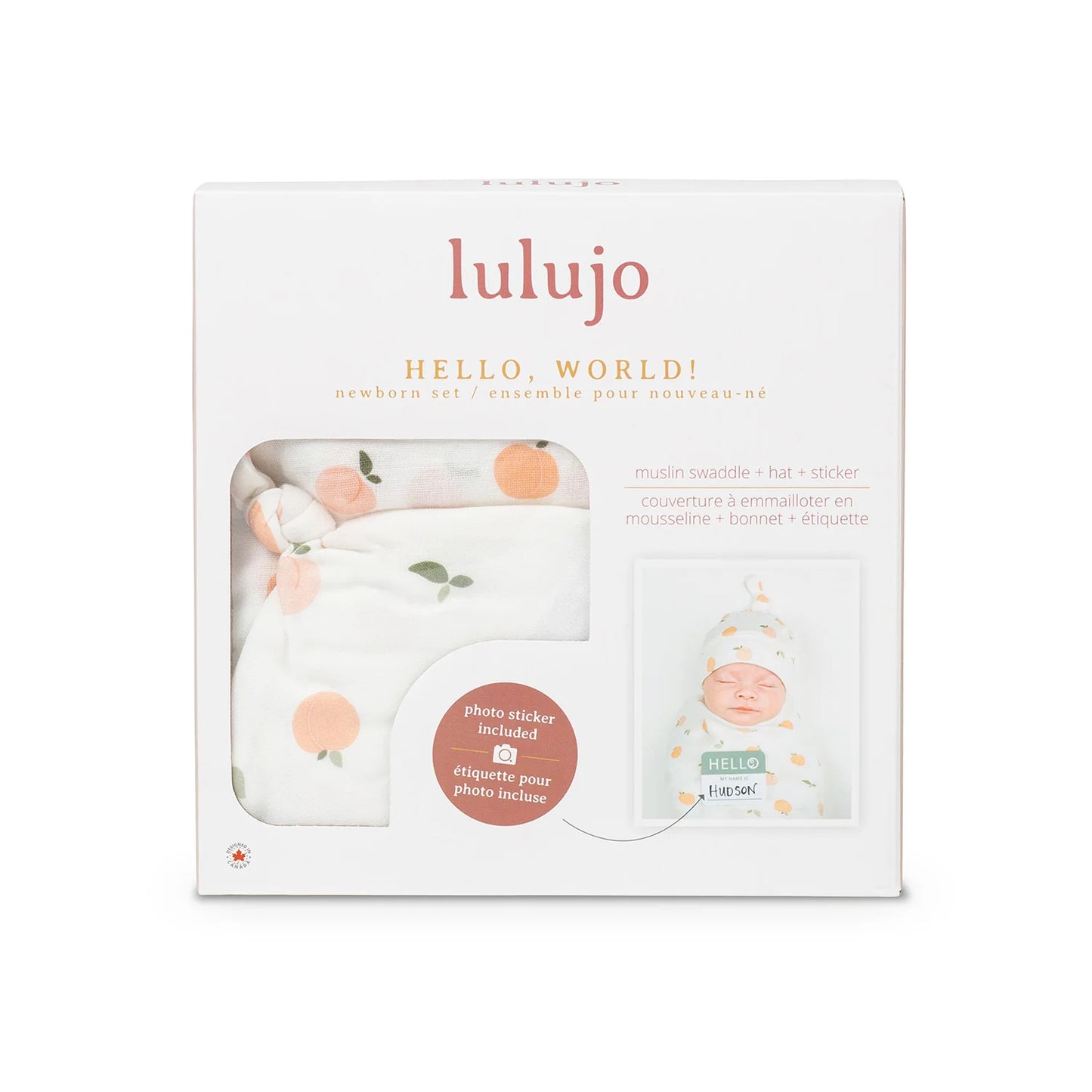 Lulujo Hello World Blanket & Knotted Hat