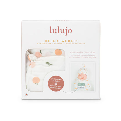 Lulujo Hello World Blanket & Knotted Hat