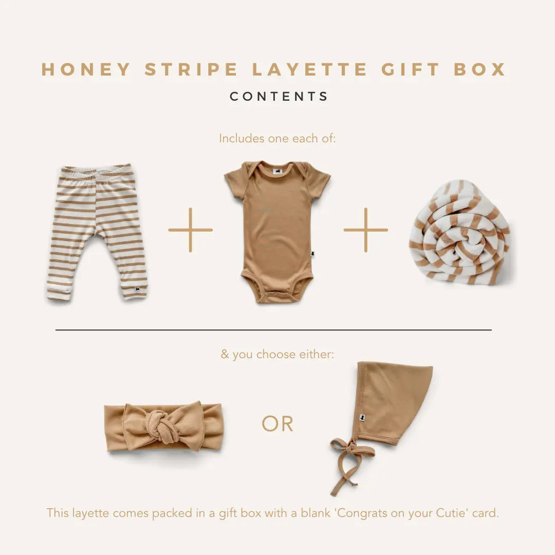 Honey Stripe Newborn Bamboo Layette Gift Box