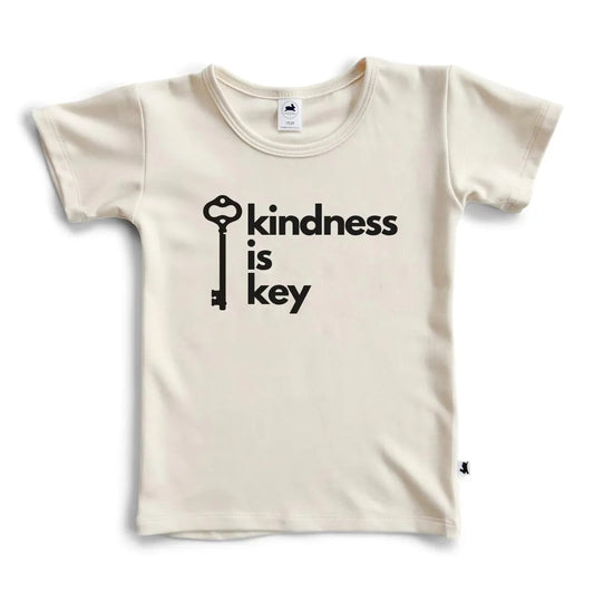 'Kindness Is Key' Cream Bamboo Slim Fit T-Shirt