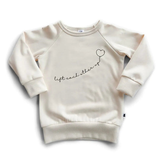 'Lift Each Other Up' Cream Bamboo Fleece-Lined Pullover