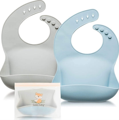 teemi baby Silicone Bib - Set of 2