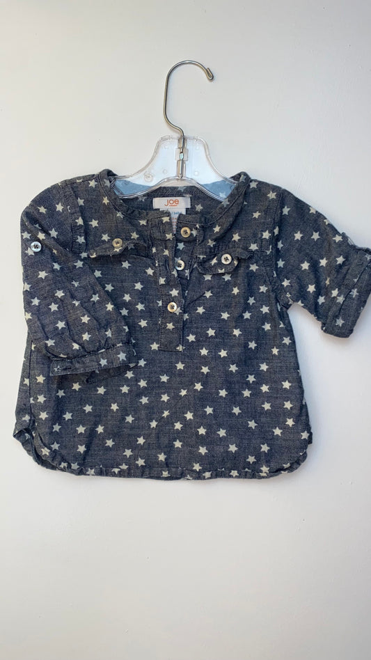 Joe Fresh Blue Long Sleeve Shirt 6-12M