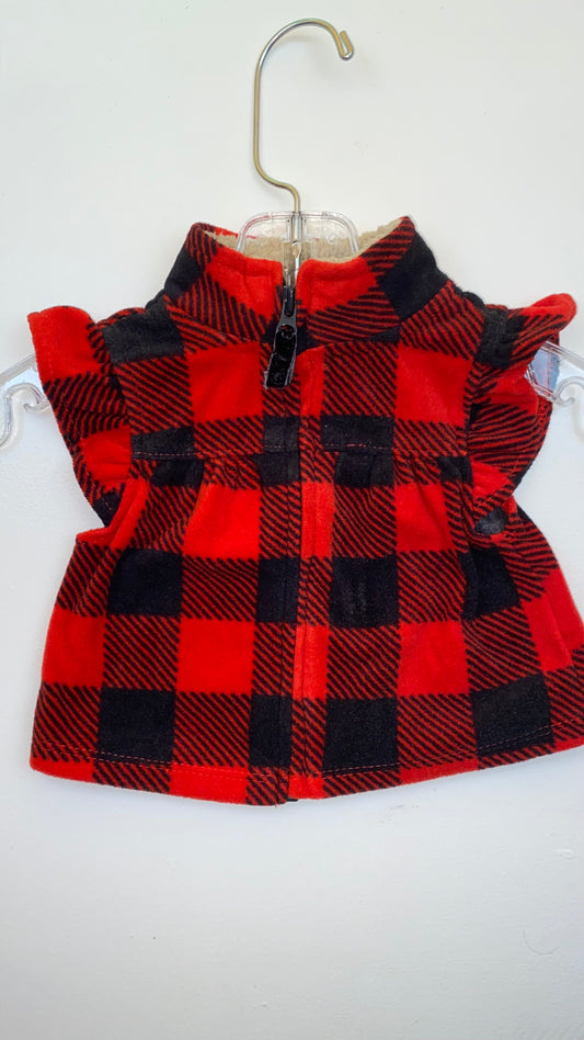 Carter's Fleece Buffalo Plaid Vest NB