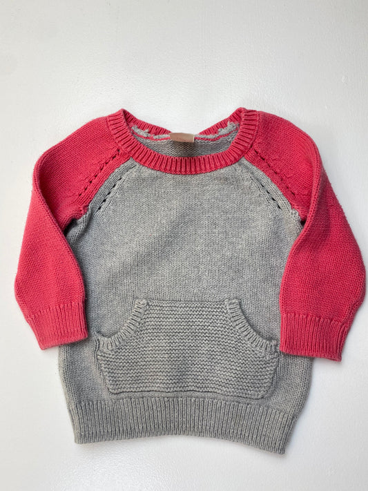 OshKosh Grey and Pink Sweater 12M