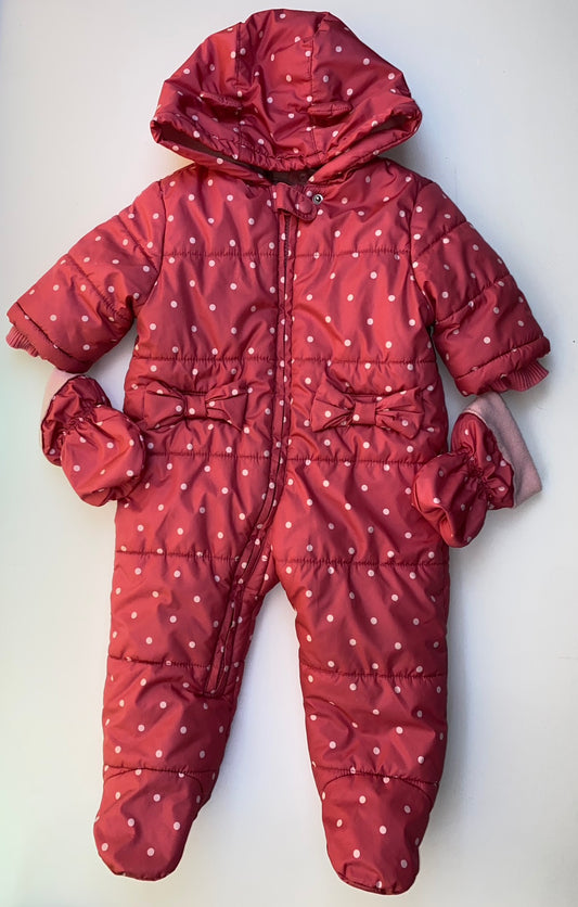 Made With Love Pink Footed Snowsuit 6-9M