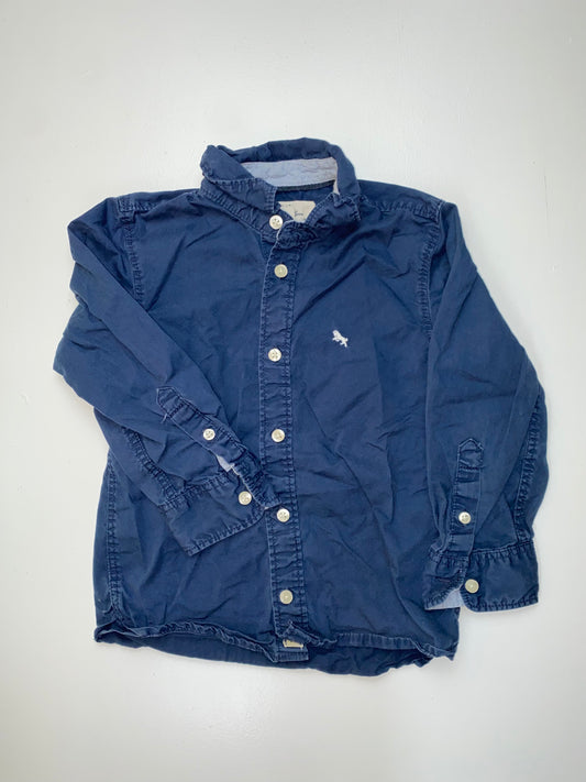 H&M Navy Long Sleeve Button-Up 3/4T