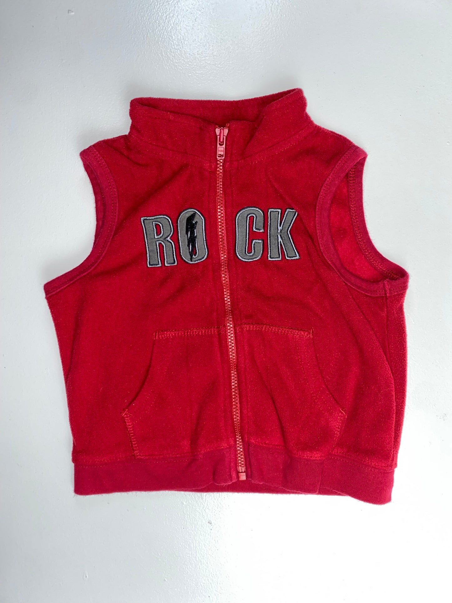 George Red Fleece Vest "Rock" 12-18M