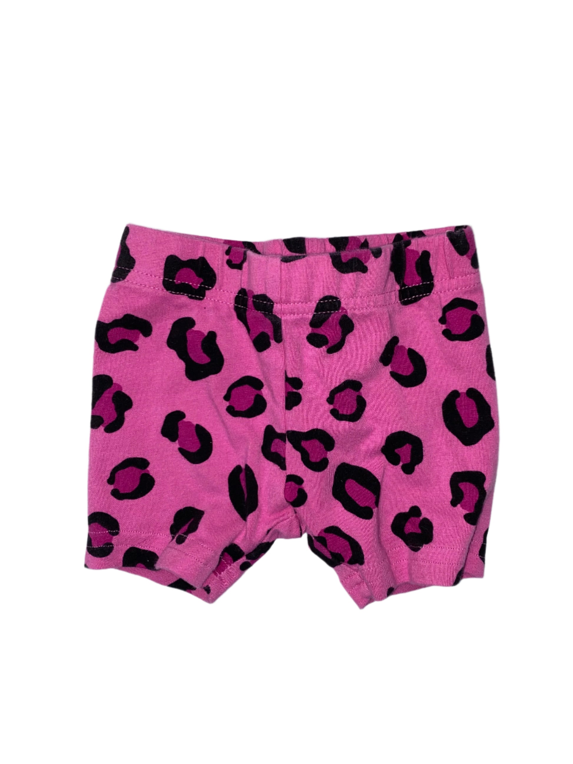 George Pink Leopard Print Bike Shorts 3 6M