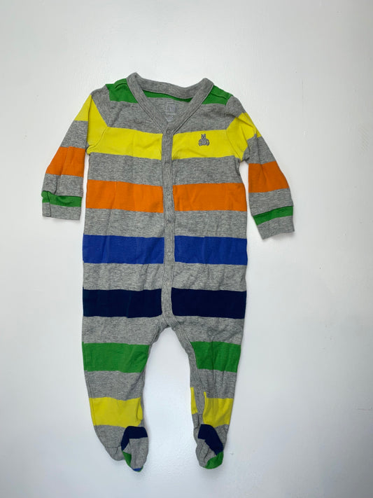 Baby Gap Grey Striped Footed Sleeper 3-6M