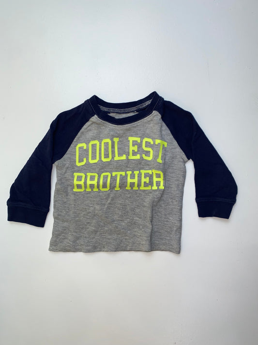 Carter's Grey Long Sleeve Shirt "Coolest Brother" 12M