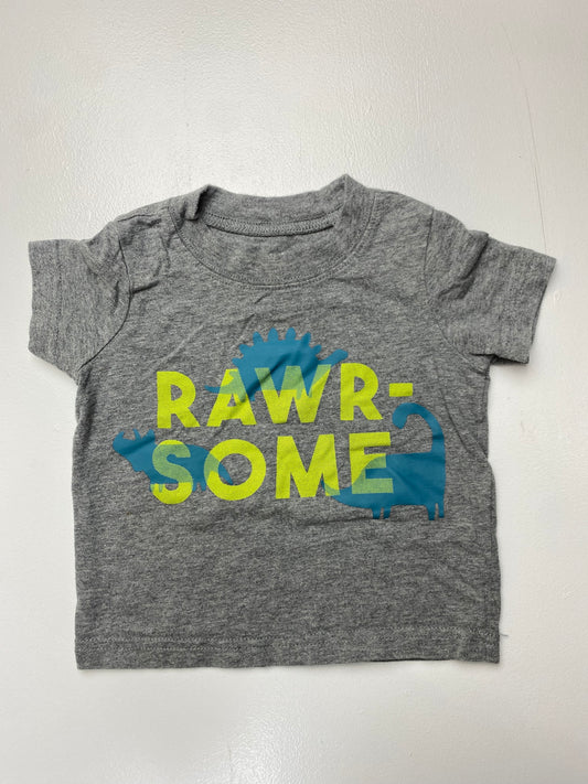 Child of Mine Grey T-Shirt with "Rawr-Some" 6-9M