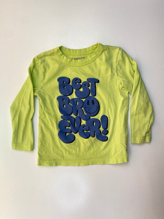 Joe Fresh Yellow Long Sleeve Shirt "Best Bro Ever" 2T