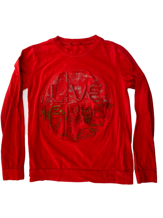 Red Long Sleeve Shirt with "Live Free" 7