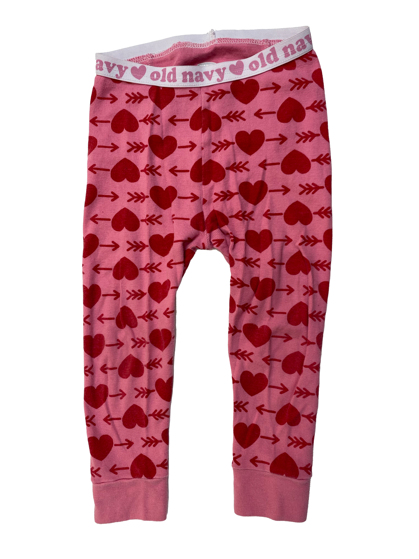 Old Navy Pink PJ Pants with Red Cupid Hearts 2T