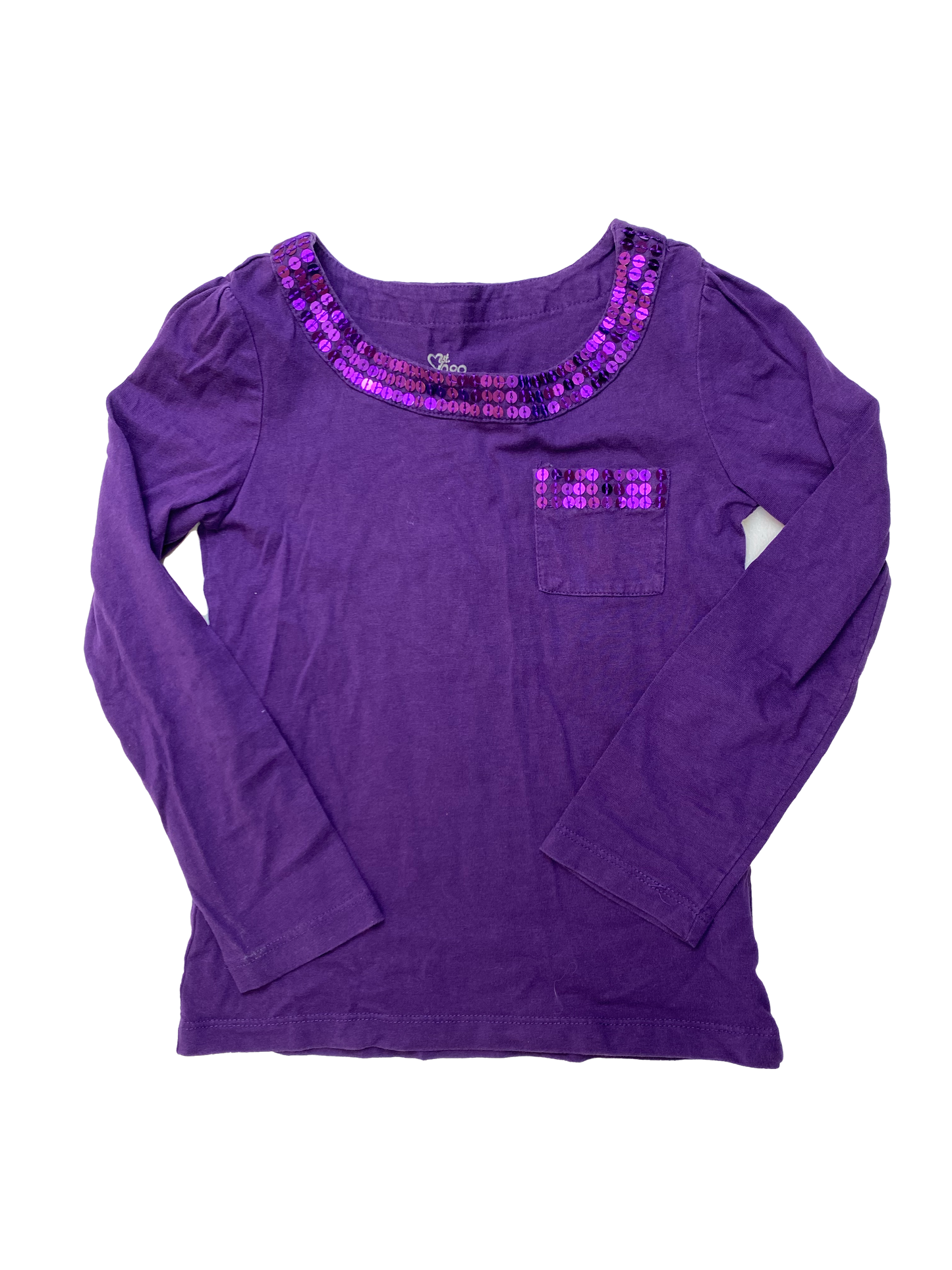 The Children's Place Purple Long Sleeve with Sequins 5-6