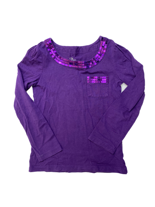 The Children's Place Purple Long Sleeve with Sequins 5-6