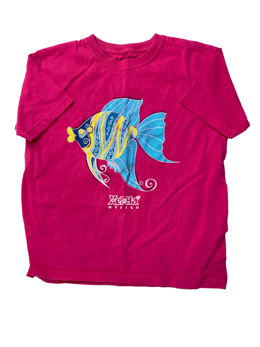 XelHa Pink T-Shirt with Blue & Yellow Fish 12