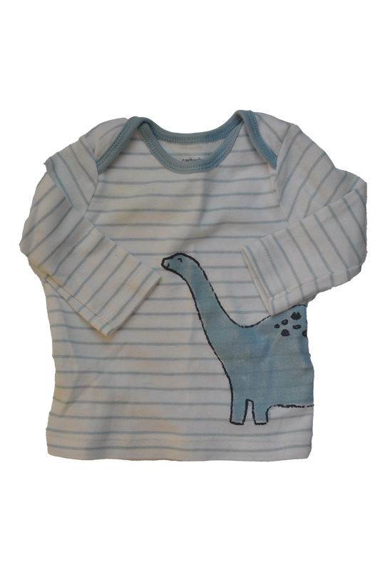 Carter's White Long Sleeve Shirt with Dinosaur 3M