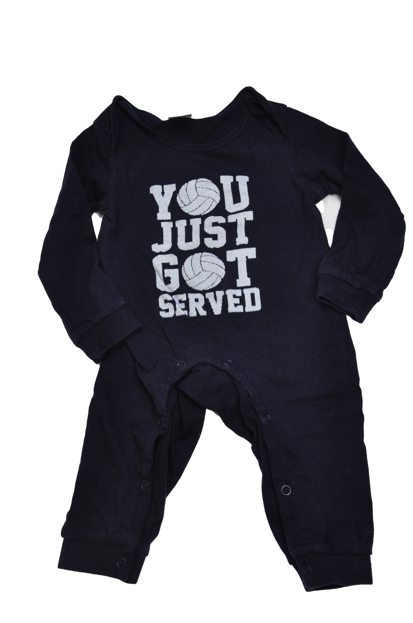 Vagary & Vasy Navy Jumpsuit with "You Just Got Served" 6M