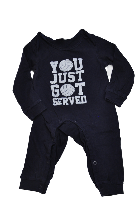 Vagary & Vasy Navy Jumpsuit with "You Just Got Served" 6M