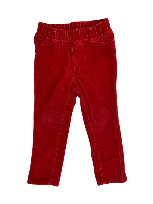 Baby Gap Red Skinny Leg Corduroy Pants 2T