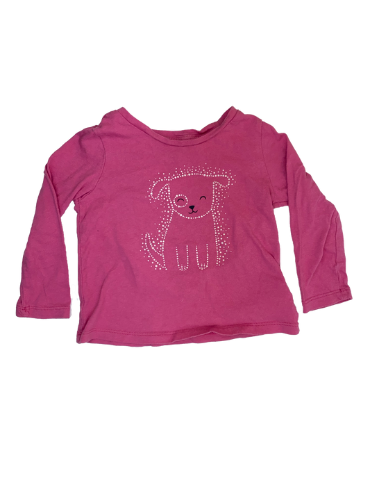 Baby Gap Pink Long Sleeve Shirt with Dog 18-24M