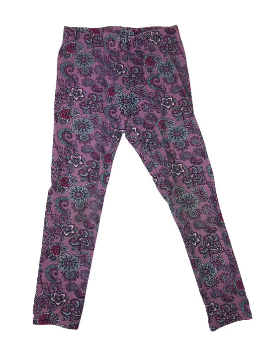 Pekkle Purple Leggings with Floral Paisley Print 5