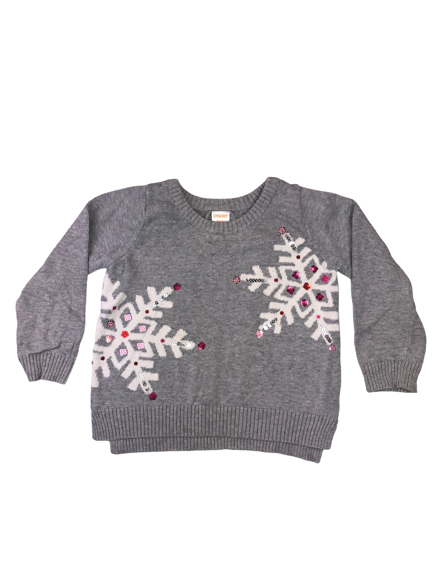 Gymboree Grey Pull-Over Sweater with Snowflakes 4