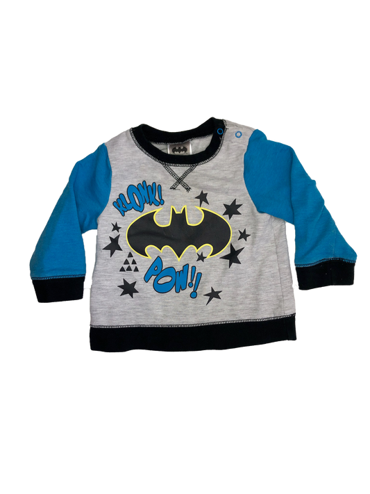 Batman Grey Pull-Over Sweater with "Klonk" & "Pow" 12-18M