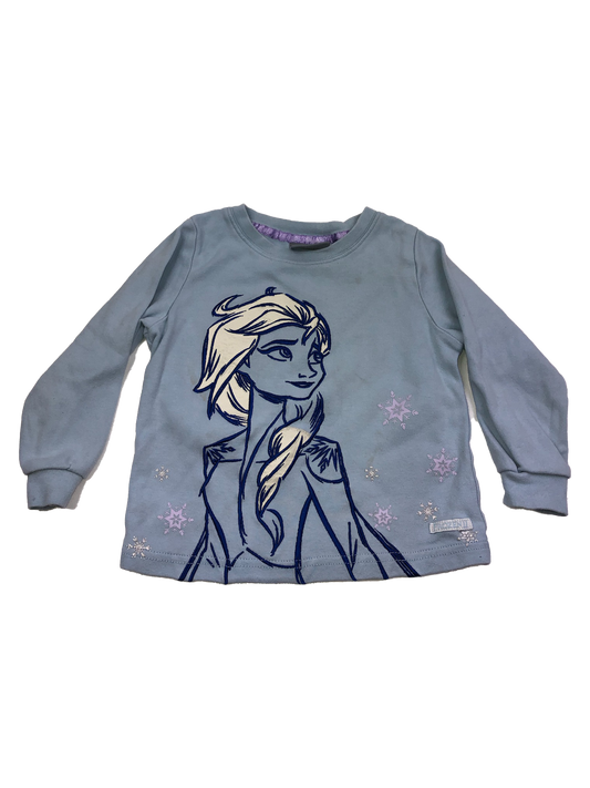 ❗️Stained: Disney Blue Frozen Long Sleeve PJ Top 3-4T