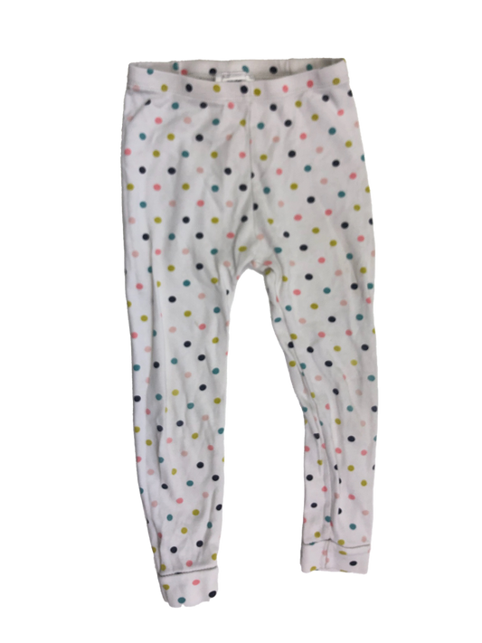 ❗️Hole: Baby Gap White PJ Bottoms with Polka Dots 4T